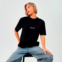 Футболка базовая Унисекс "GALALA и Персидским Узором", черная - Сүрөт 1