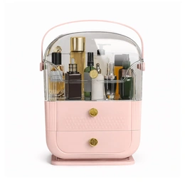 Органайзер для косметики с двумя ящиками, розовый - Сүрөт 2