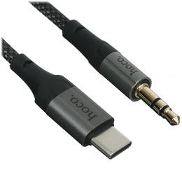Кабель Hoco USB Type-C - jack 3.5 мм 1 м черный - Сүрөт 2