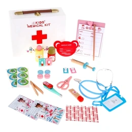 Детский набор доктора деревянный в чемодане - Сүрөт 2