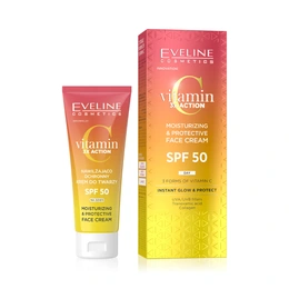 Крем для лица Eveline Cosmetics Vitamin C 3x Action увлажнение и защита SPF50, 30 мл - Сүрөт 1