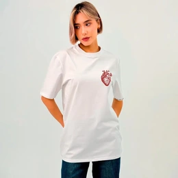 Футболка женская базовая "Живое сердце", белая - Сүрөт 1