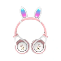 Наушники с ушками зайчика ME-15 Wireless, розовые - Сүрөт 1