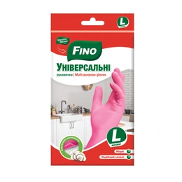 Хозяйственные перчатки латексные неопудренные Fino, размер L - Сүрөт 1