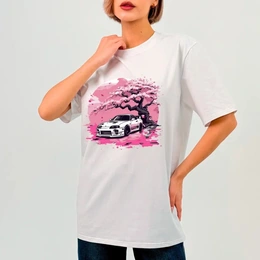 Футболка базовая унисекс «Розовая динамика», белая - Сүрөт 1