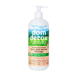 Биоразлагаемый гель для мытья посуды Горные травы Dom Detox, 500 г - Сүрөт 1