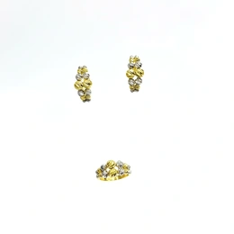 Комплект к желтом золоте 585, вес 7,68 г, размер кольца 19 - Сүрөт 1