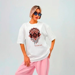 Футболка оверсайз унисекс "Слушай своё", белая - Сүрөт 1