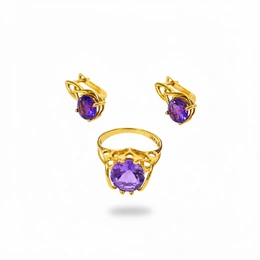 Комплект в красном золоте 585, вес 8,33 г - Сүрөт 1