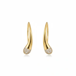 Серьги в желтом золоте 585, вес 2,38 г - Сүрөт 1