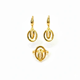 Комплект в красном золоте 585, вес 6,52 г - Сүрөт 1