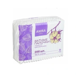 Ватные палочки Amra, 200 шт - Сүрөт 1