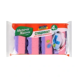 Губки кухонные Спецэффект Антибактериал Мелочи Жизни, 4 шт - Сүрөт 1