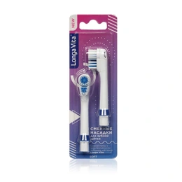 Сменные насадки для электронной зубной щетки Longa Vita мягкая щетина, 2 шт - Сүрөт 1