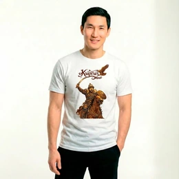 Футболка базовая унисекс "Степной воин", белая - Сүрөт 1