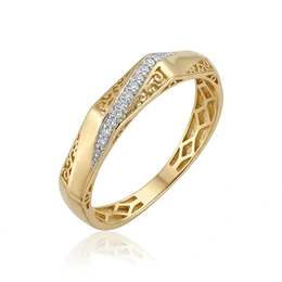 Кольцо в желтом золоте 585, размер 18, вес 1,40 г - Сүрөт 1