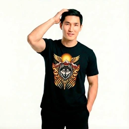 Футболка базовая унисекс "Горный волк", черная - Сүрөт 1