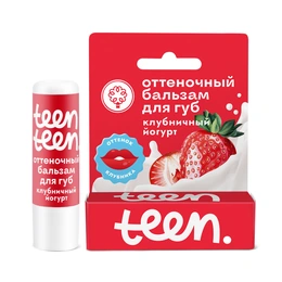 Оттеночный бальзам для губ Teen Teen Клубничный йогурт, 3.5 г - Сүрөт 1