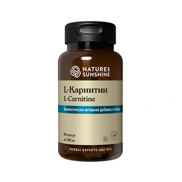 L-карнитин Natures Sunshine, L-carnitine, 60 капсул - Сүрөт 1