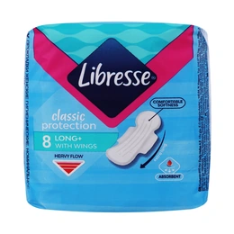 Прокладки гигиенические Classic Protection Libresse, Long+, 8 шт - Сүрөт 1