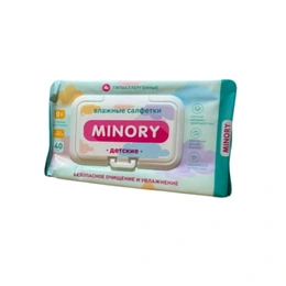 Влажные салфетки Minory детские, 40 шт - Сүрөт 1