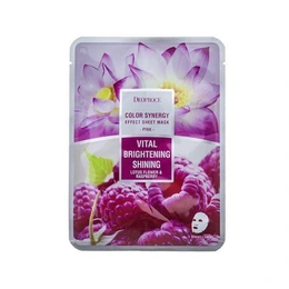 Тканевая маска с лотосом и малиной Deoproce Color Synergy Effect Sheet Mask Pink, 20 г - Сүрөт 1