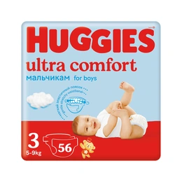 Подгузники для детей Huggies Ultra Comfort для мальчиков №3 (5-9 кг), 56 шт - Сүрөт 1