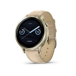 Garmin Venu 4 – 41mm Lunar Gold with Bone Silicone Band and Light Sand Leather Band - Сүрөт 1
