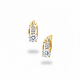 Серьги в красном золоте 585, вес 4,16 г - Сүрөт 1