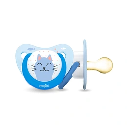 Соска-пустышка латексная Mepsi классическая Котик 6+, 1 шт - Сүрөт 1