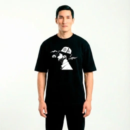 Футболка оверсайз унисекс "Дух кочевника", черная - Сүрөт 1