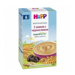 Молочная каша Hipp 5 злаков с черносливом, 250 г - Сүрөт 1