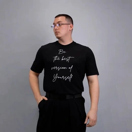 Футболка базовая унисекс "Лучшая версия себя", черная - Сүрөт 1