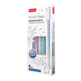 Набор стираемых гелевых ручек Hatber Sense Magic Синяя, 6 шт - Сүрөт 1