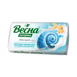 Мыло туалетное Весна Ассорти морские минералы и соевое молочко, 90 г - Сүрөт 1