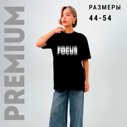 Футболка базовая унисекс "FOCUS" Эффект двоения, черная - Сүрөт 2