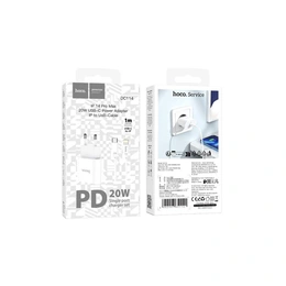 Зарядное устройство HOCO DC114 Terminal single port PD20W (White) - Сүрөт 1