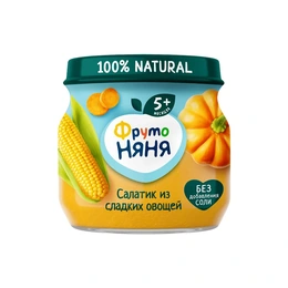 Пюре ФрутоНяня Салатик из сладких овощей, 100 г - Сүрөт 1