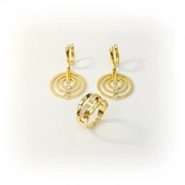 Комплект в желтом золоте 585, вес 9,91 г - Сүрөт 1