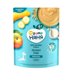 Молочная овсяная каша ФрутоНяня с бананом и яблоком, 200 г - Сүрөт 1
