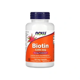 Витамин Now Biotin 5000, 120 капсул - Сүрөт 1