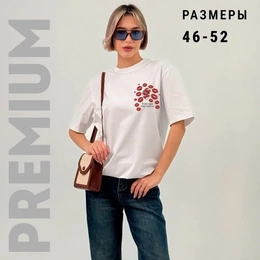 Футболка женская базовая "Поцелуи в сердце", белая - Сүрөт 2