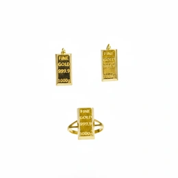 Комплект в желтом золоте 585, вес 9,02 г, размер кольца 19 - Сүрөт 1