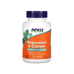 Витамины Now Foods Magnesium & Calcium, 100 таблеток - Сүрөт 1