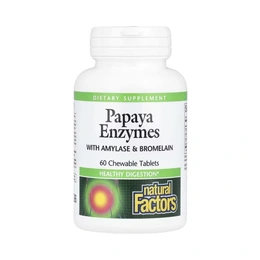 Добавка Natural Factors Papaya Enzymes, 60 таблеток - Сүрөт 1