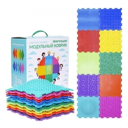 Детский развивающий массажный ортопедический коврик Ассорти, 17 шт - Сүрөт 1