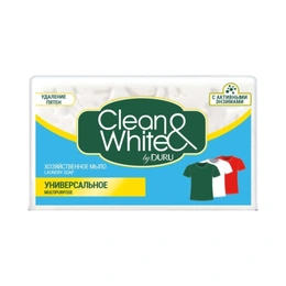 Хозяйственное мыло Clean&White универсальное, 120 г - Сүрөт 1