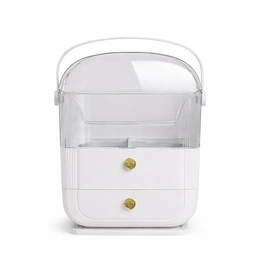 Органайзер для косметики с ящиками, белый - Сүрөт 1