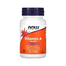 Добавка NOW Vitamin A 10,000 IU, 100 капсул - Сүрөт 1