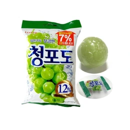 Конфеты Candy Green Grapes Lotte зеленый виноград, 153 г - Сүрөт 1